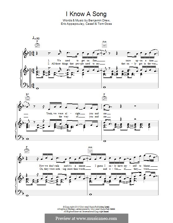 I Know a Song (Plan B): Для голоса и фортепиано (или гитары) by Casell, Benjamin Ballance-Drew, Eric Appapoulay, Tom Goss