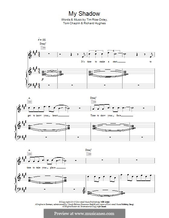 My Shadow (Keane): Для голоса и фортепиано (или гитары) by Richard Hughes, Tim Rice-Oxley, Tom Chaplin