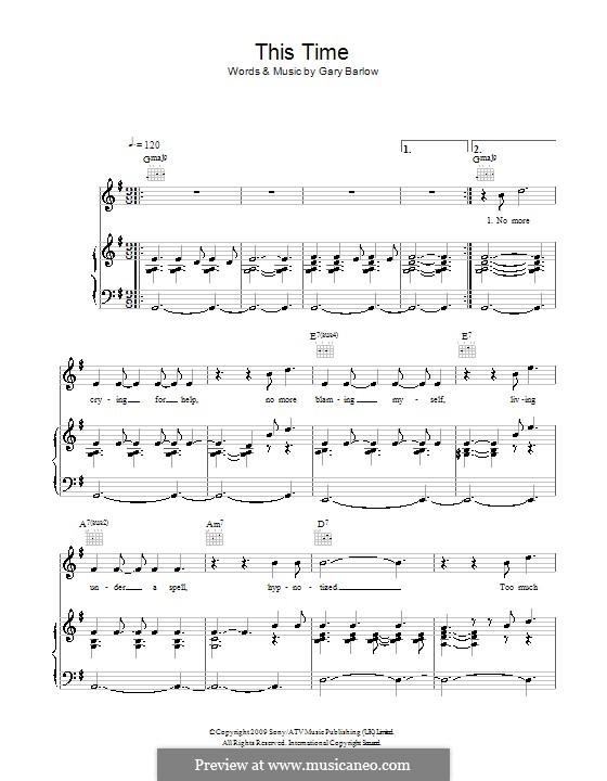 This Time: Для голоса и фортепиано (или гитары) by Gary Barlow