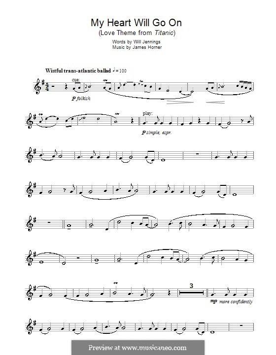 Instrumental version: Для кларнета by James Horner