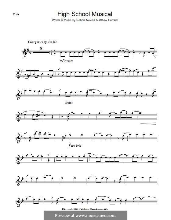 High School Musical (from High School Musical 3): Для флейты by Matthew Gerrard, Robbie Nevil