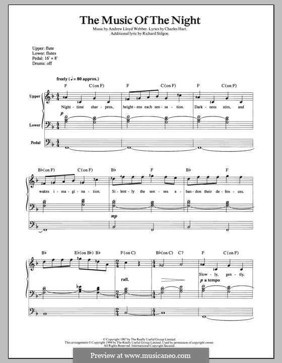 The Music of the Night (instrumental version): Для органа by Andrew Lloyd Webber