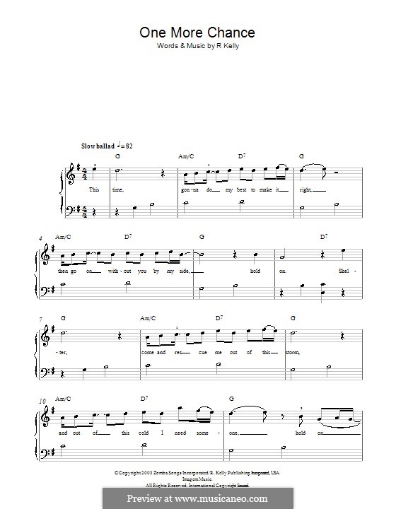 One More Chance (Michael Jackson): Для фортепиано (легкий уровень) by Robert Kelly