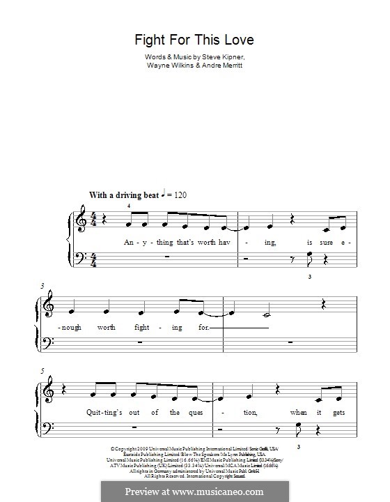 Fight for This Love (Cheryl Cole): Для начинающего пианиста by Andre Merritt, Stephen Alan Kipner, Wayne Wilkins