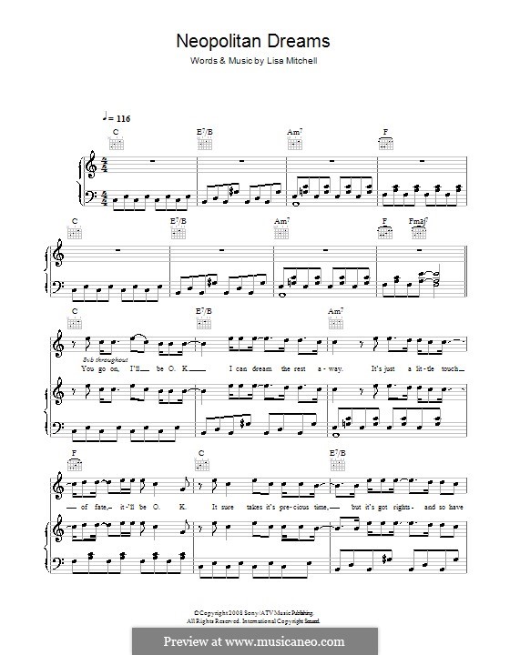 Neopolitan Dreams: Для голоса и фортепиано (или гитары) by Lisa Mitchell