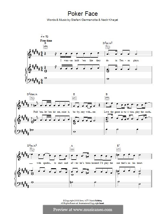 Vocal version: Для голоса и фортепиано или гитары (Glee Cast) by RedOne, Stefani Germanotta