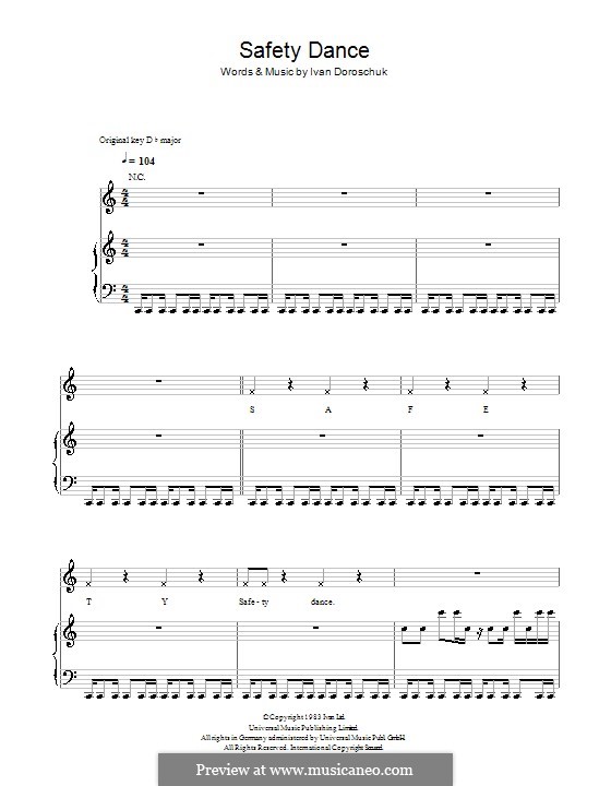 The Safety Dance: Для голоса и фортепиано или гитары (Glee Cast) by Ivan Doroschuk