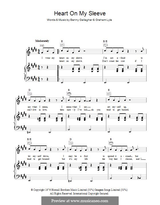 Heart on My Sleeve: Для голоса и фортепиано (или гитары) by Benny Gallagher...