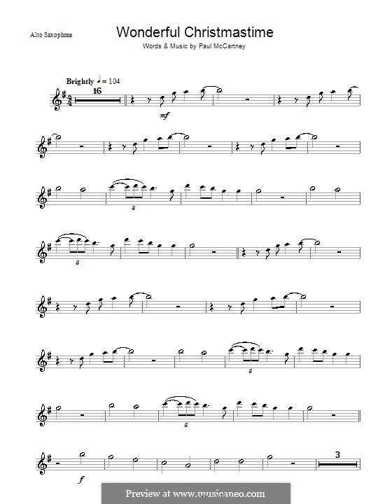 Wonderful Christmastime: Для альтового саксофона by Paul McCartney