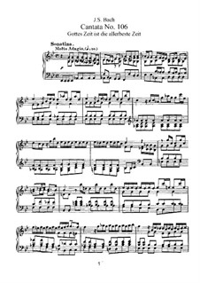 Время Божье - наилучшее время, BWV 106: Аранжировка для голосов и фортепиано by Иоганн Себастьян Бах