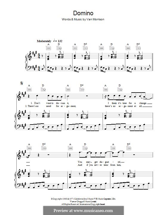 Domino: Для голоса и фортепиано (или гитары) by Van Morrison