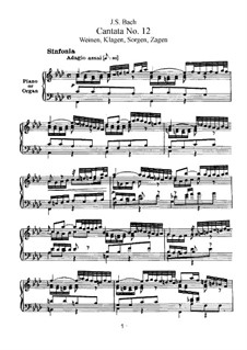 Weinen, Klagen, Sorgen, Zagen, BWV 12: Клавир с вокальной партией by Иоганн Себастьян Бах