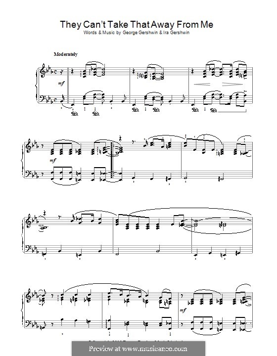 They Can't Take That Away from Me: Для фортепиано (легкий уровень) by Джордж Гершвин