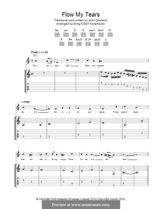 Flow My Tears (Lachrimae Antiquae): For guitar (Sting) by Джон Доуленд