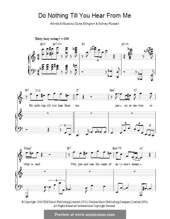 Vocal version: Для голоса и фортепиано (или гитары) by Duke Ellington