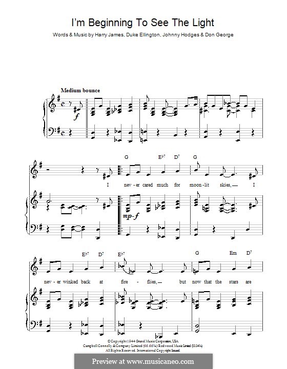I m beginning to see the light. I'm beginning to see the light ноты. I see the light ноты. I m beginning. I see the light ноты.