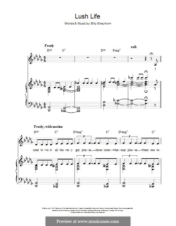 Lush Life: Для голоса и фортепиано (или гитары) by Billy Strayhorn