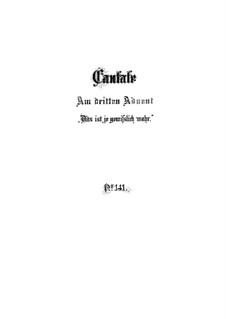 Верно и всякого принятия достойно, BWV 141: Партитура by Иоганн Себастьян Бах