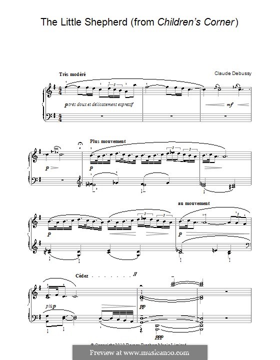 No.5 Маленький пастушок: Для фортепиано (с аппликатурой) by Клод Дебюсси