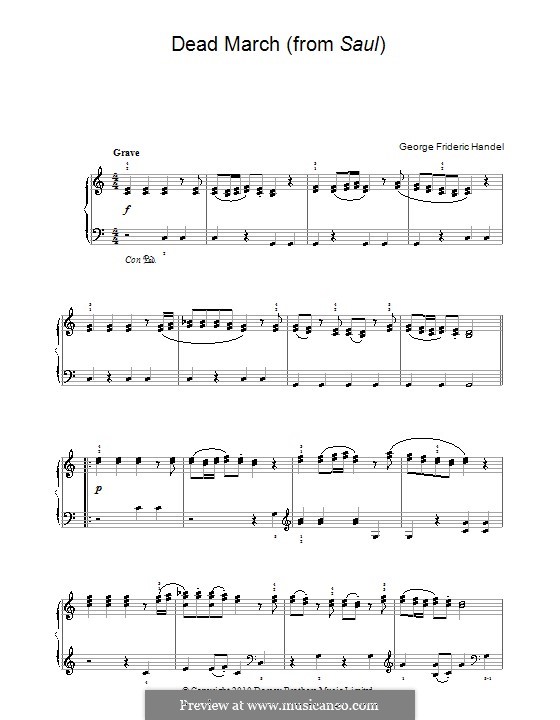Саул, HWV 53: Траурный марш. Версия для фортепиано by Георг Фридрих Гендель