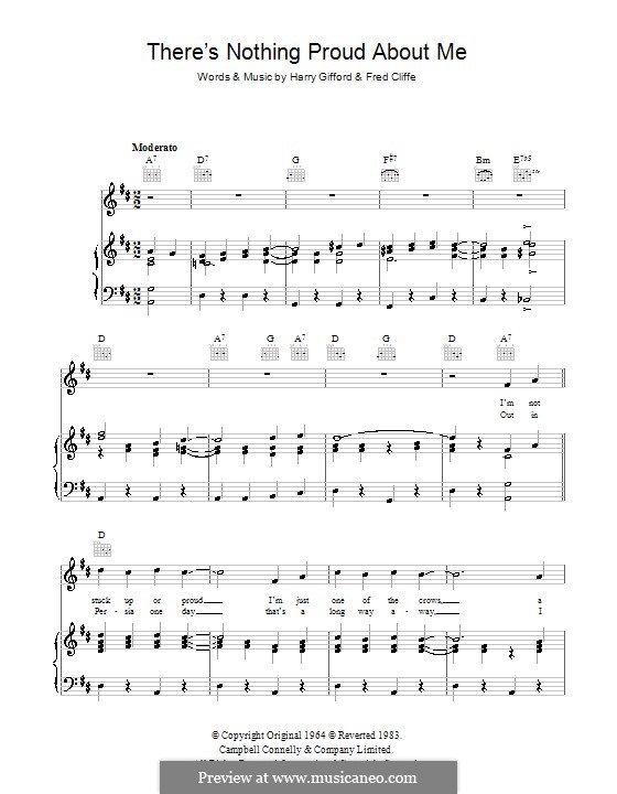 There's Nothing Proud About Me: Для голоса и фортепиано (или гитары) by Frederick Cliffe, Harry Gifford