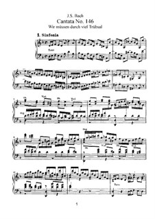 Wir müssen durch viel Trübsal, BWV 146: Клавир с вокальной партией by Иоганн Себастьян Бах