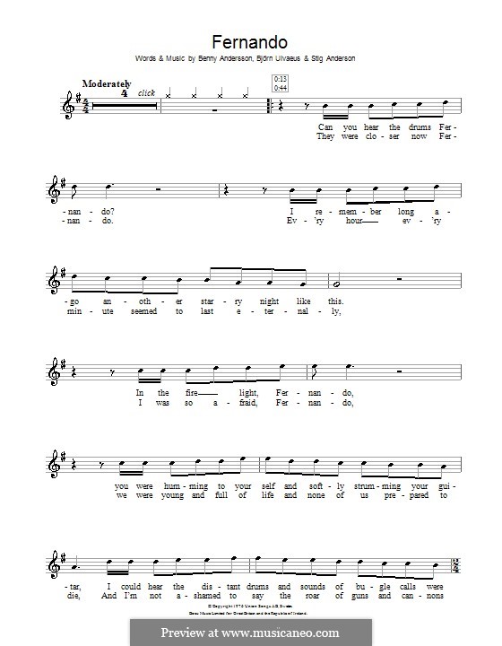 Fernando (ABBA): Для скрипки by Benny Andersson, Björn Ulvaeus, Stig Anderson