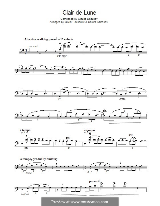 No.3 Лунный свет: Для виолончели by Клод Дебюсси