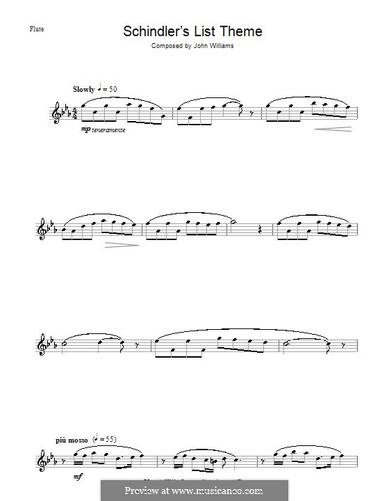 Theme from Schindler's List: Для флейты by John Williams