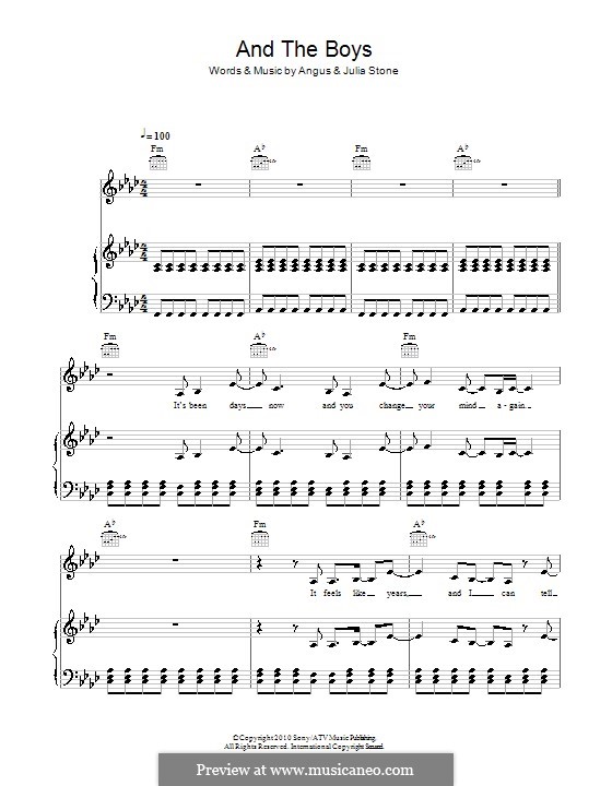And the Boys: Для голоса и фортепиано (или гитары) by Angus Stone, Julia Stone