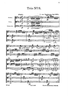 Струнное трио No.3 соль мажор, Op.9 No.1: Партитура by Людвиг ван Бетховен