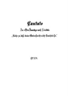 Siehe zu, daß deine Gottesfurcht nicht Heuchelei sei, BWV 179: Партитура by Иоганн Себастьян Бах