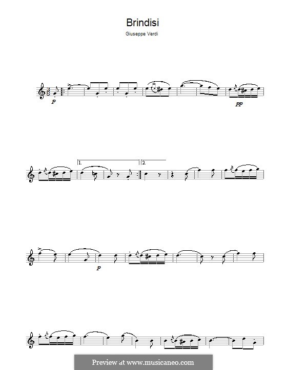 Libiamo ne'lieti calici (Brindisi): For alto saxophone by Джузеппе Верди