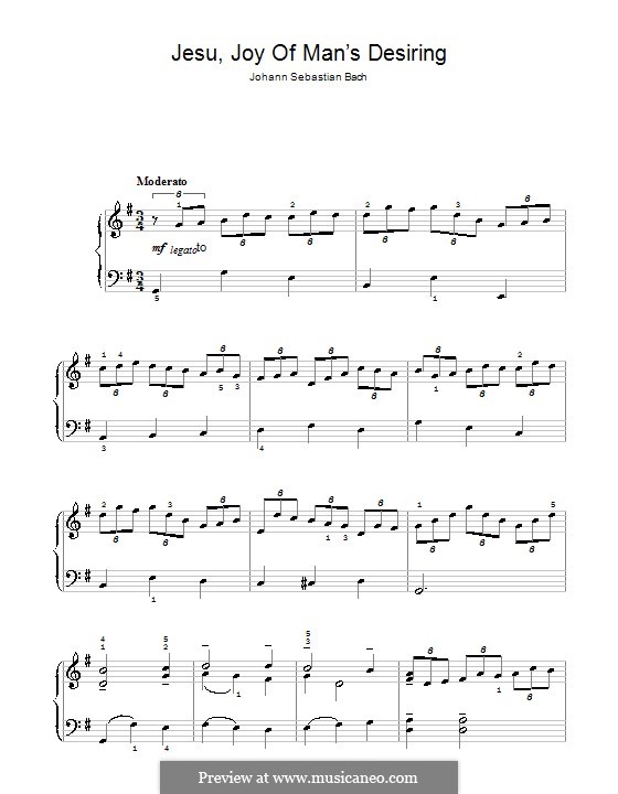 Jesu, Joy of Man's Desiring, for Piano: Для одного исполнителя by Иоганн Себастьян Бах