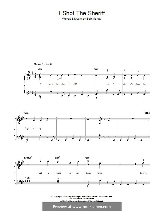 I Shot the Sheriff: Для фортепиано (легкий уровень) by Bob Marley