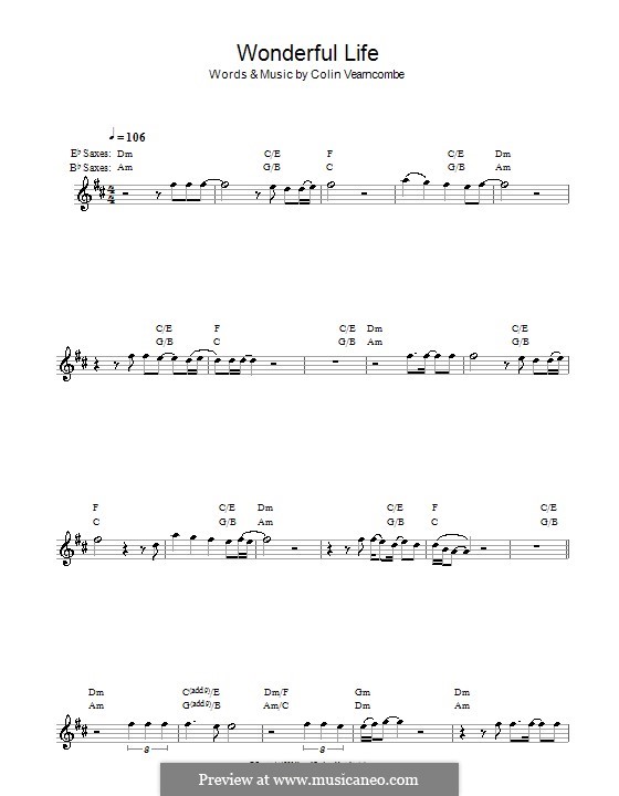 Wonderful Life (Black): Для саксофона by Colin Vearncombe