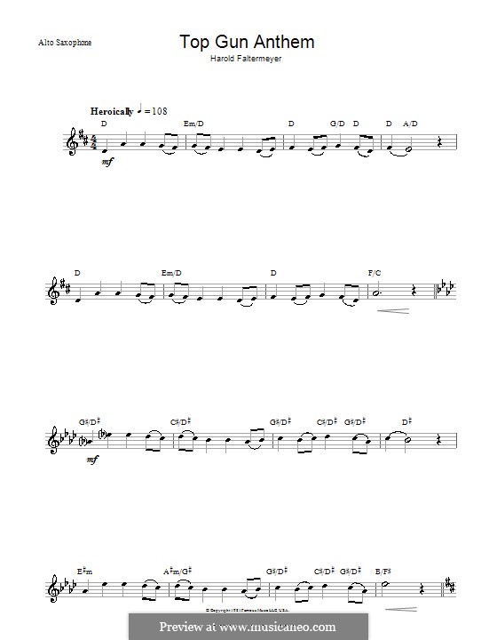Top Gun (Anthem): Для альтового саксофона by Harold Faltermeyer