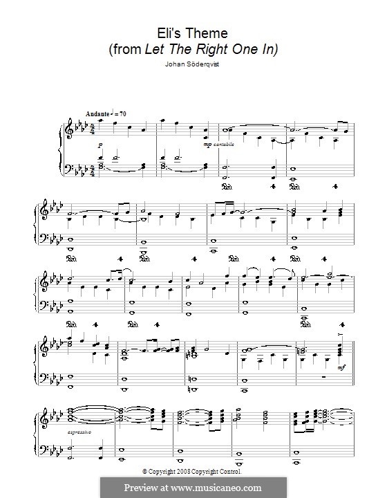 Eli's Theme (from Let the Right One in): Для фортепиано by Johan Soderqvist