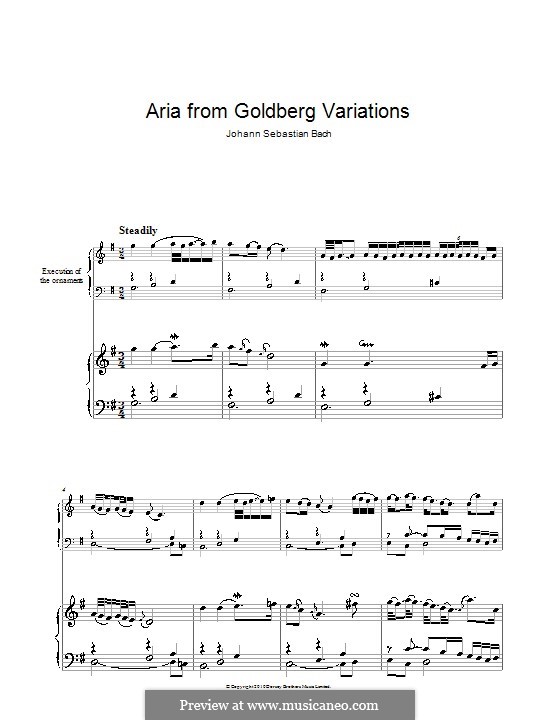 Вариации Гольдберга, BWV 988: Ария, для фортепиано by Иоганн Себастьян Бах