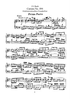 Höchsterwünschtes Freudenfest, BWV 194: Клавир с вокальной партией by Иоганн Себастьян Бах