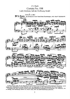Lass, Fürstin, lass noch einen Strahl, BWV 198: Клавир с вокальной партией by Иоганн Себастьян Бах
