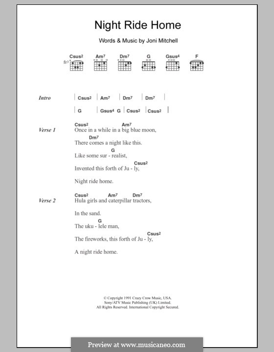 J. Mitchell Night Ride Home ноты на MusicaNeo