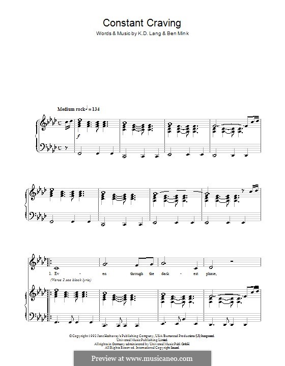 Constant Craving: Для голоса и фортепиано by Ben Mink, k.d. lang
