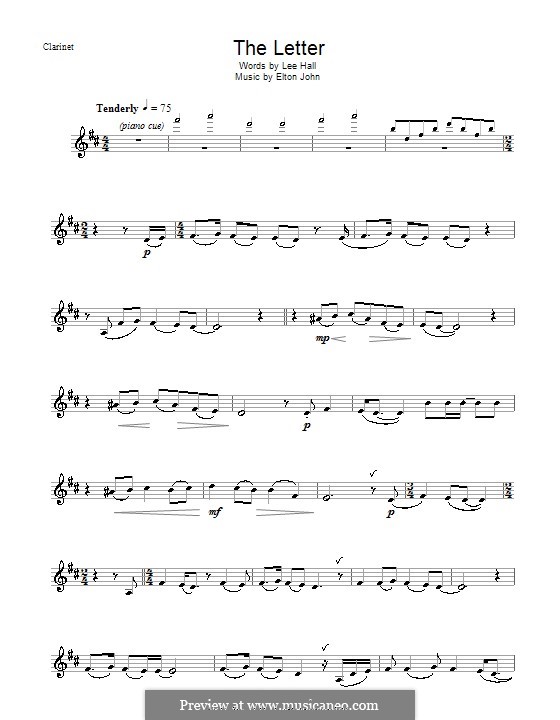 The Letter: Для кларнета by Elton John