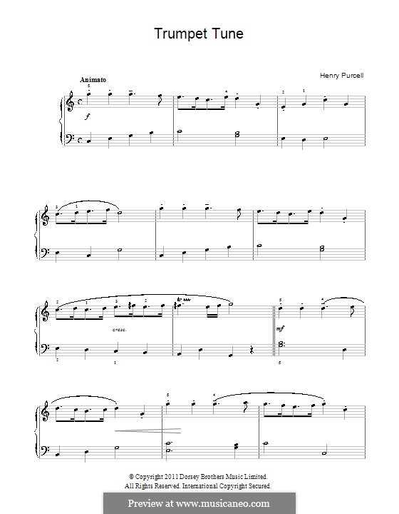 Martial Air (Trumpet tune and Air): Для фортепиано by Генри Пёрсел