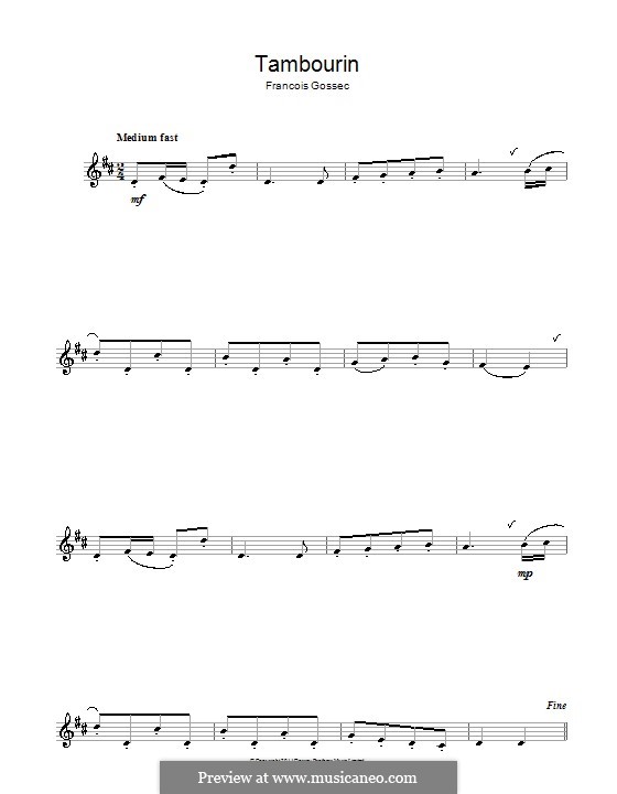 Тамбурин фа мажор: Для кларнета by Франсуа Жозеф Госсек