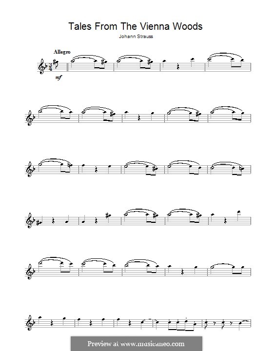 Сказки Венского леса, Op.325: Для флейты by Иоганн Штраус (младший)