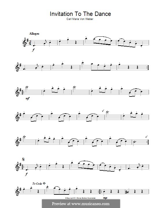 Приглашение к танцу, J.260 Op.65: Для альтового саксофона by Карл Мария фон Вебер