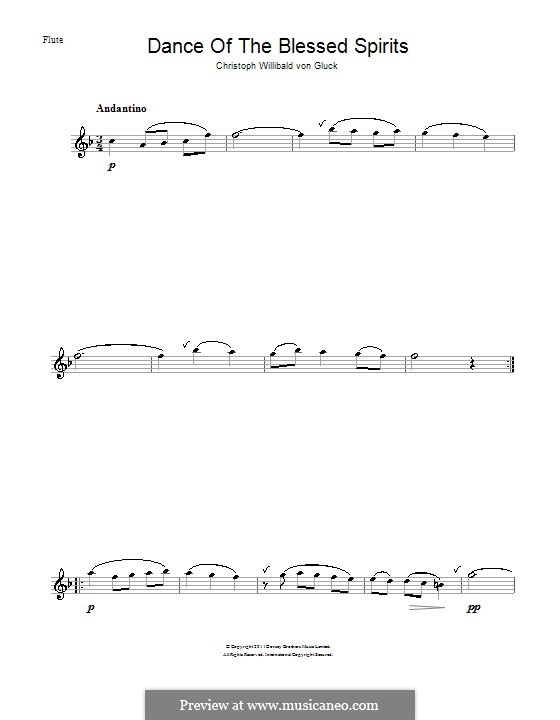 Танец блаженных духов: Для флейты by Кристоф Виллибальд Глюк