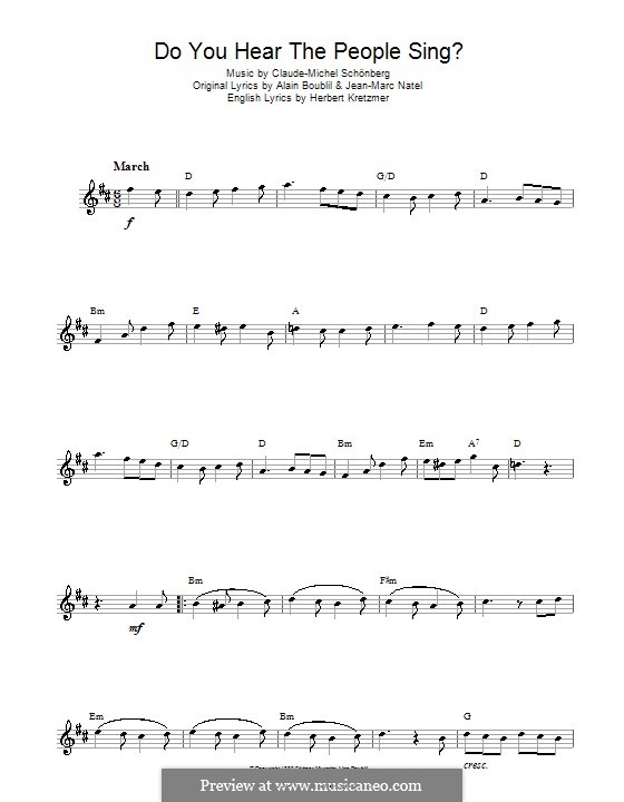 Do You Hear the People Sing: Для альтового саксофона by Claude-Michel Schönberg